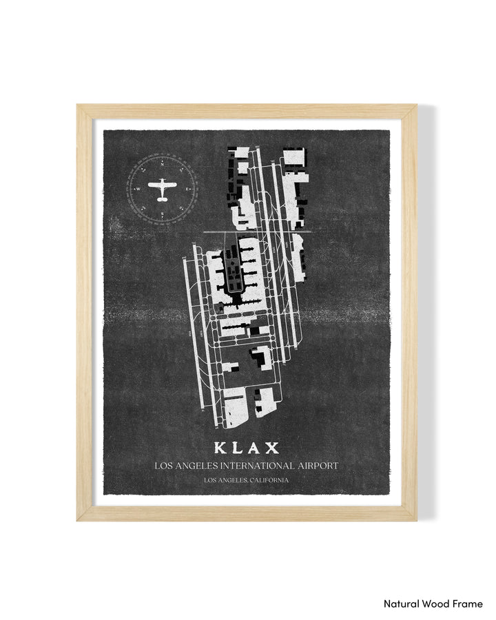LAX Airport Map, Vintage Style, Los Angeles International Airport Print