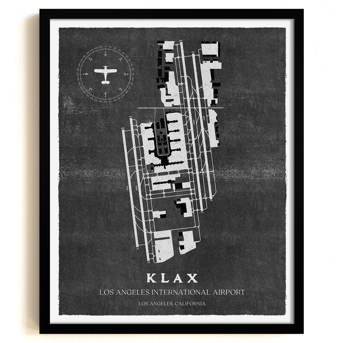 LAX Airport Map, Vintage Style, Los Angeles International Airport Print