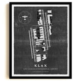 LAX Airport Map, Vintage Style, Los Angeles International Airport Print