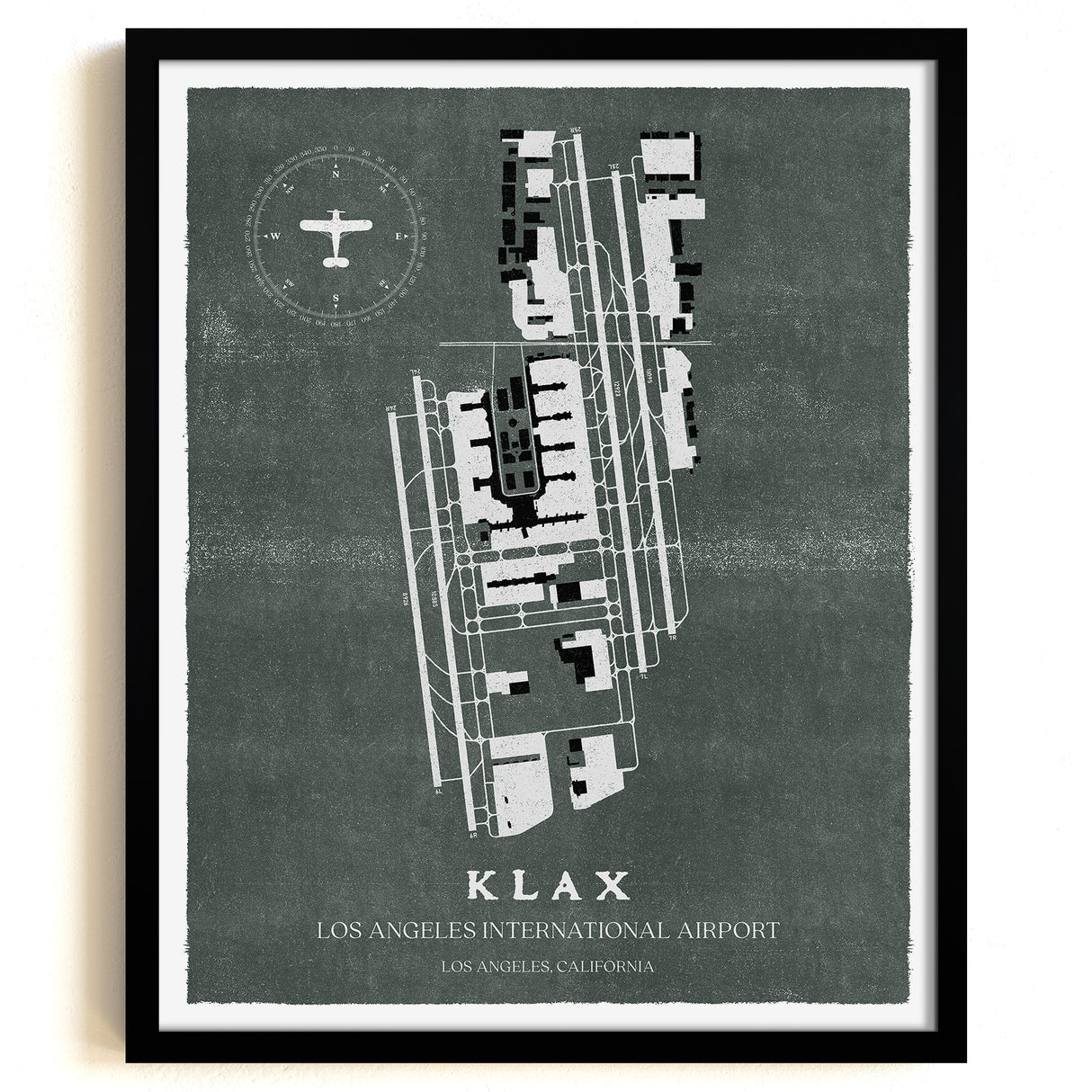LAX Airport Map, Vintage Style, Los Angeles International Airport Print