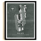 LAX Airport Map, Vintage Style, Los Angeles International Airport Print