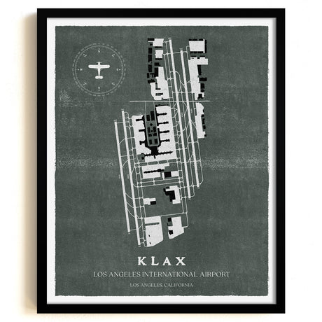 LAX Airport Map, Vintage Style, Los Angeles International Airport Print