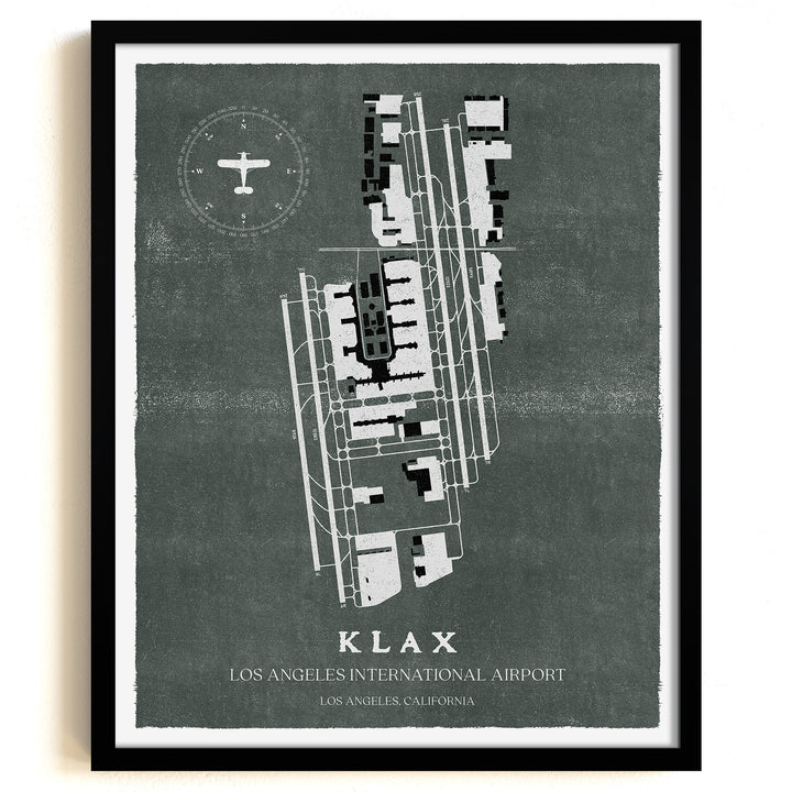 LAX Airport Map, Vintage Style, Los Angeles International Airport Print