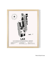 Detailed Airport Map of Los Angeles International Airport (LAX) in White with a Natural Frame