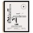 Framed Detailed Airport Map of Lubbock Preston Smith International Airport (LBB) in White with a Black Frame