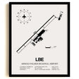 Framed Detailed Airport Map of Arnold Palmer Regional Airport (LBE) in White with a Black Frame