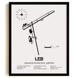 Framed Detailed Airport Map of Lebanon Municipal Airport (LEB) in White with a Black Frame