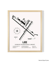 Detailed Airport Map of Leesburg International Airport (LEE) in White with a Natural Frame