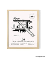 Detailed Airport Map of Long Beach Airport (Daugherty Field) (LGB) in White with a Natural Frame