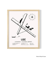 Detailed Airport Map of LaGrange - Callaway Airport (LGC) in White with a Natural Frame