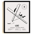 Framed Detailed Airport Map of LaGrange - Callaway Airport (LGC) in White with a Black Frame