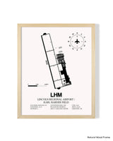 Detailed Airport Map of Lincoln Regional Airport/Karl Harder Field (LHM) in White with a Natural Frame
