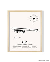 Detailed Airport Map of Fairfield County Airport (LHQ) in White with a Natural Frame