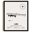Framed Detailed Airport Map of Fairfield County Airport (LHQ) in White with a Black Frame