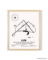Detailed Airport Map of Wright Army Airfield (Fort Stewart) / Midcoast Regional Airport (LHW) in White with a Natural Frame