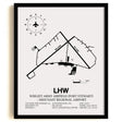 Framed Detailed Airport Map of Wright Army Airfield (Fort Stewart) / Midcoast Regional Airport (LHW) in White with a Black Frame