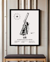 LIS Airport Map, Lisbon Airport Print