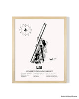 LIS Airport Map, Lisbon Airport Print