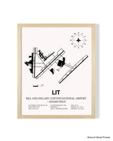 Detailed Airport Map of Bill & Hillary Clinton National Airport/Adams Field (LIT) in White with a Natural Frame
