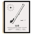 Framed Detailed Airport Map of Monticello Municipal Airport / Ellis Field (LLQ) in White with a Black Frame