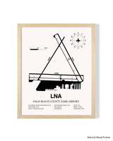 Detailed Airport Map of Palm Beach County Park Airport (LNA) in White with a Natural Frame