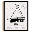 Framed Detailed Airport Map of Palm Beach County Park Airport (LNA) in White with a Black Frame