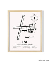Detailed Airport Map of Lewis University Airport (LOT) in White with a Natural Frame