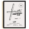 Framed Detailed Airport Map of Lewis University Airport (LOT) in White with a Black Frame