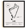 Framed Detailed Airport Map of Cincinnati Municipal Airport Lunken Field (LUK) in White with a Black Frame