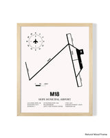 Detailed Airport Map of Hope Municipal Airport (M18) in White with a Natural Frame