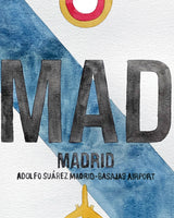 Closeup Watercolor Print of Adolfo SuÃ¡rez Madridâ€“Barajas Airport (MAD)