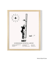 Detailed Airport Map of Murfreesboro Municipal Airport (MBT) in White with a Natural Frame