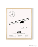 Detailed Airport Map of Mackinac Island Airport (MCD) in White with a Natural Frame