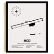 Framed Detailed Airport Map of Mackinac Island Airport (MCD) in White with a Black Frame