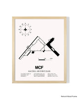 Detailed Airport Map of MacDill Air Force Base (MCF) in White with a Natural Frame