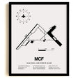 Framed Detailed Airport Map of MacDill Air Force Base (MCF) in White with a Black Frame