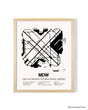 Detailed Airport Map of Chicago Midway International Airport (MDW) in White with a Natural Frame