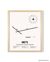 Detailed Airport Map of Margerison-Kincer Airport (ME75) in White with a Natural Frame