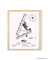 Detailed Airport Map of Orange County Airport (MGJ) in White with a Natural Frame