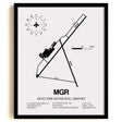 Framed Detailed Airport Map of Moultrie Municipal Airport (MGR) in White with a Black Frame