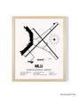 Detailed Airport Map of Monroe Regional Airport (MLU) in White with a Natural Frame