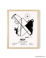 Detailed Airport Map of Smyrna Airport (MQY) in White with a Natural Frame