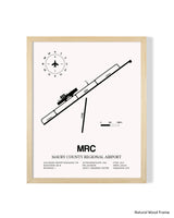 Detailed Airport Map of Maury County Regional Airport (MRC) in White with a Natural Frame