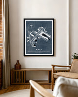 MSP Airport Map, Vintage Style, Minneapolis-St Paul International Airport Print