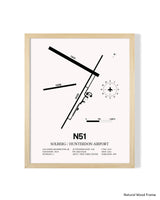 Detailed Airport Map of Solberg/Hunterdon Airport (N51) in White with a Natural Frame