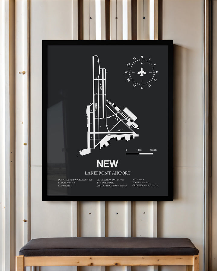 NEW Airport Map, Lakefront Airport Print