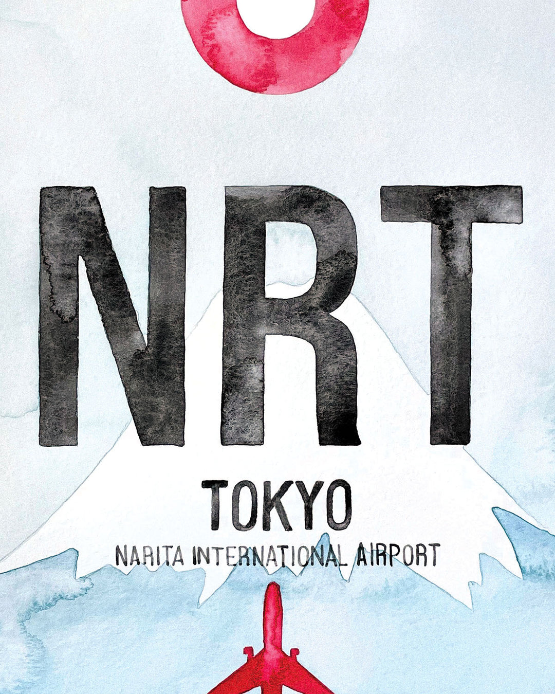 Closeup Watercolor Print of Narita International Airport (NRT)