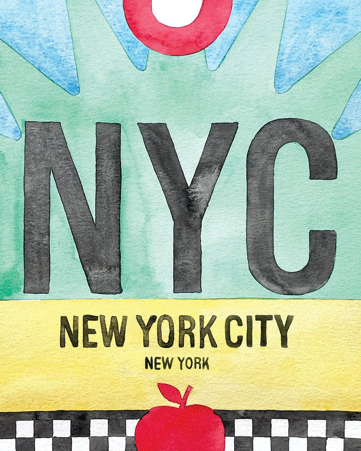 Closeup Watercolor Print of New York City (NYC)