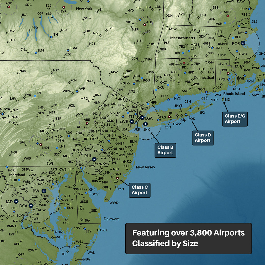United States Airports Push Pin Map
