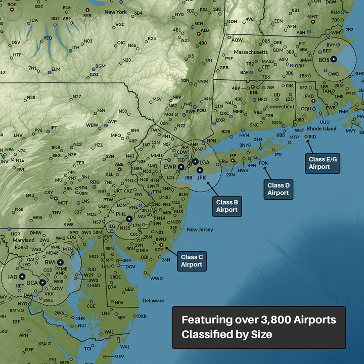 United States Airports Push Pin Map